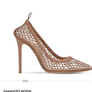 Gianvito Rossi Tan Mesh Stiletto Heels